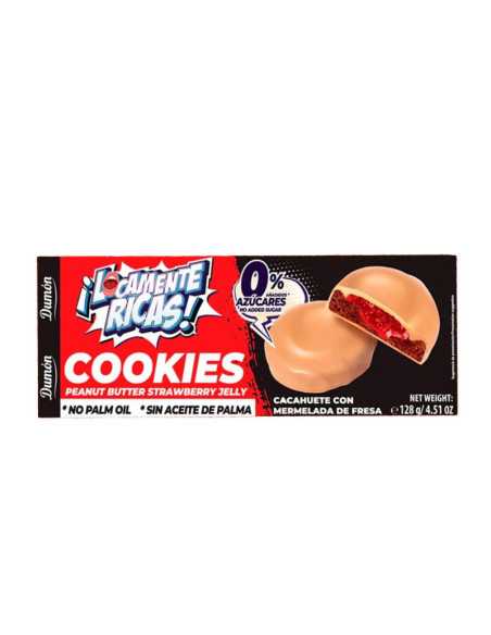 Galletas de Cacahuete con mermelada de fresa 128g Dumon Galletas de Cacahuete con mermelada de fresa 128g Dumon